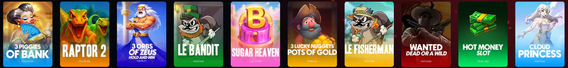 Tables, slots et jeux instantanés